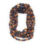 Baltic Amber Baby Teething Necklace Baroque Black Matte Finish - Wholesale Lot of 10pcs - 32cm / 12.6in - LE552