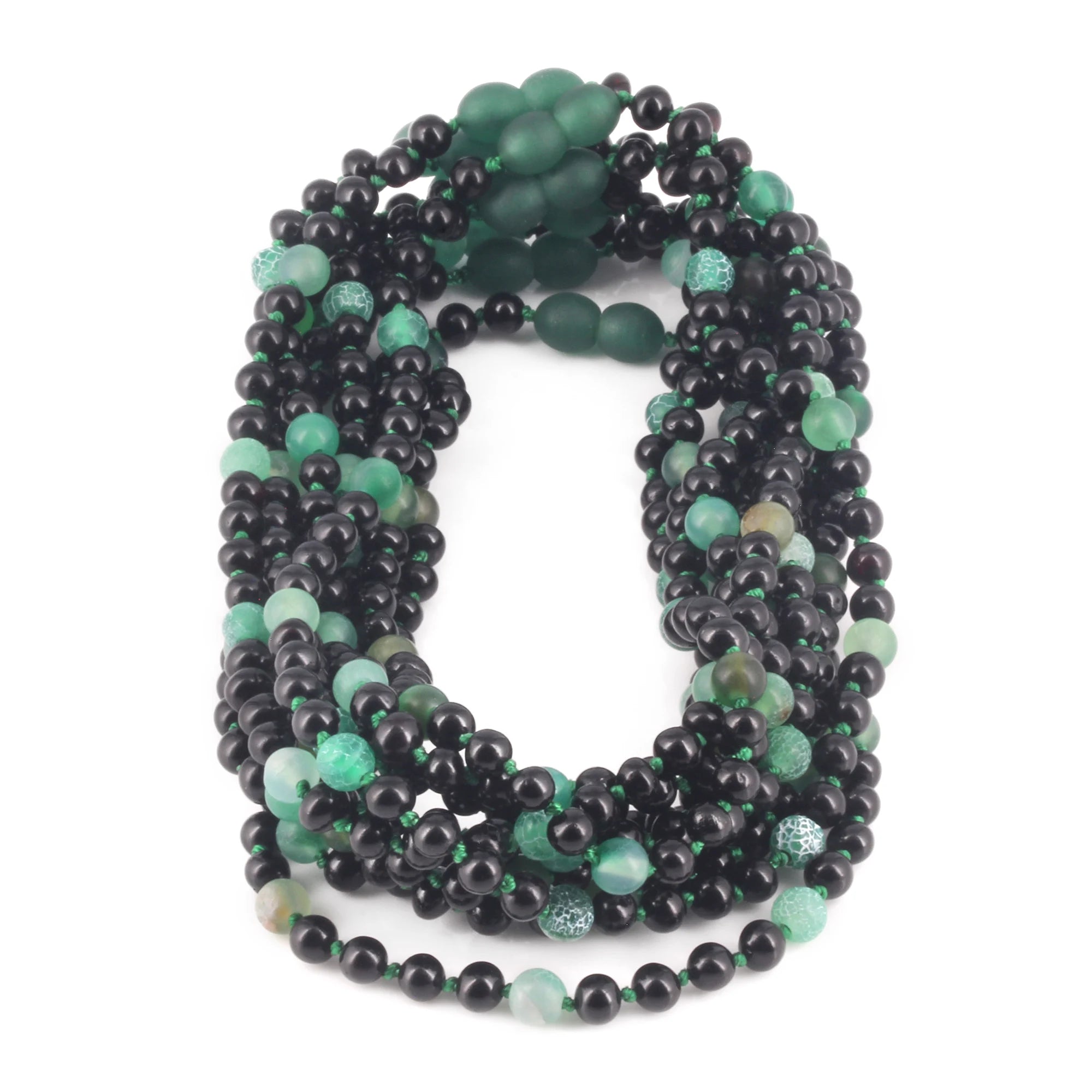 BALTIC AMBER BABY TEETHING NECKLACES WITH GREEN FROST AGATE LOT OF 10pcs. LE550