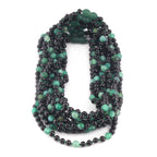 Baltic Amber & Green Agate Junior Necklace Baroque Black Glossy Finish - Wholesale Lot of 10pcs - 38cm / 15in - JN89