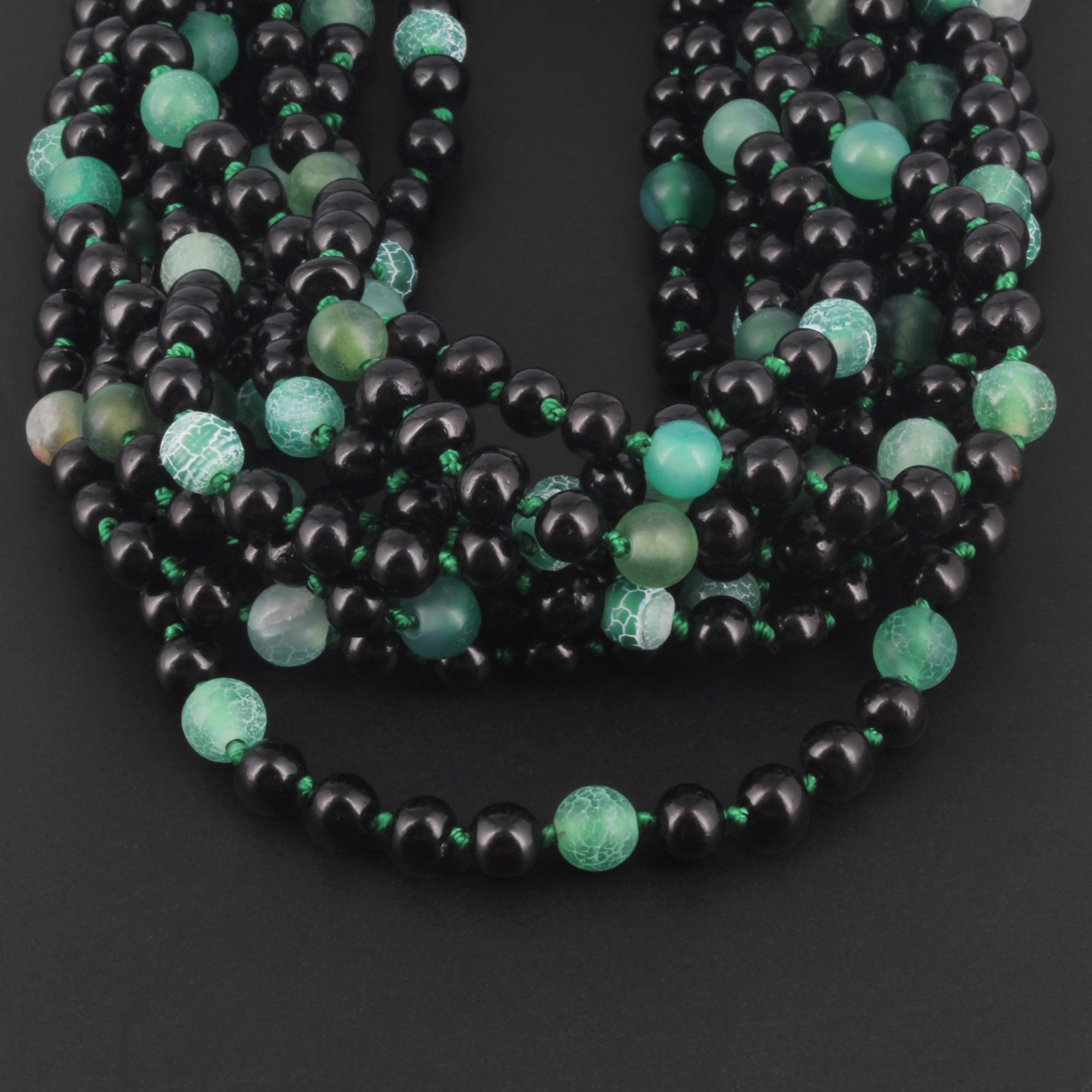 BALTIC AMBER BABY TEETHING NECKLACES WITH GREEN FROST AGATE LOT OF 10pcs. LE550