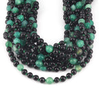Baltic Amber & Green Agate Junior Necklace Baroque Black Glossy Finish - Wholesale Lot of 10pcs - 38cm / 15in - JN89