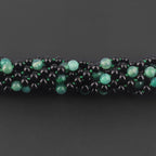 Baltic Amber & Green Agate Junior Necklace Baroque Black Glossy Finish - Wholesale Lot of 10pcs - 38cm / 15in - JN89