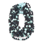 Baltic Amber & Sky Blue Jade Baby Teething Necklace Baroque Black Matte Finish - Wholesale Lot of 10pcs - 32cm / 12.6in - LE547