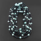 BALTIC AMBER JUNIOR NECKLACES WITH SKY BLUE JADE LOT OF 10pcs. JN85