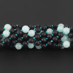 Baltic Amber & Sky Blue Jade Baby Teething Necklace Baroque Black Matte Finish - Wholesale Lot of 10pcs - 32cm / 12.6in - LE547
