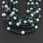 BALTIC AMBER JUNIOR NECKLACES WITH SKY BLUE JADE LOT OF 10pcs. JN85