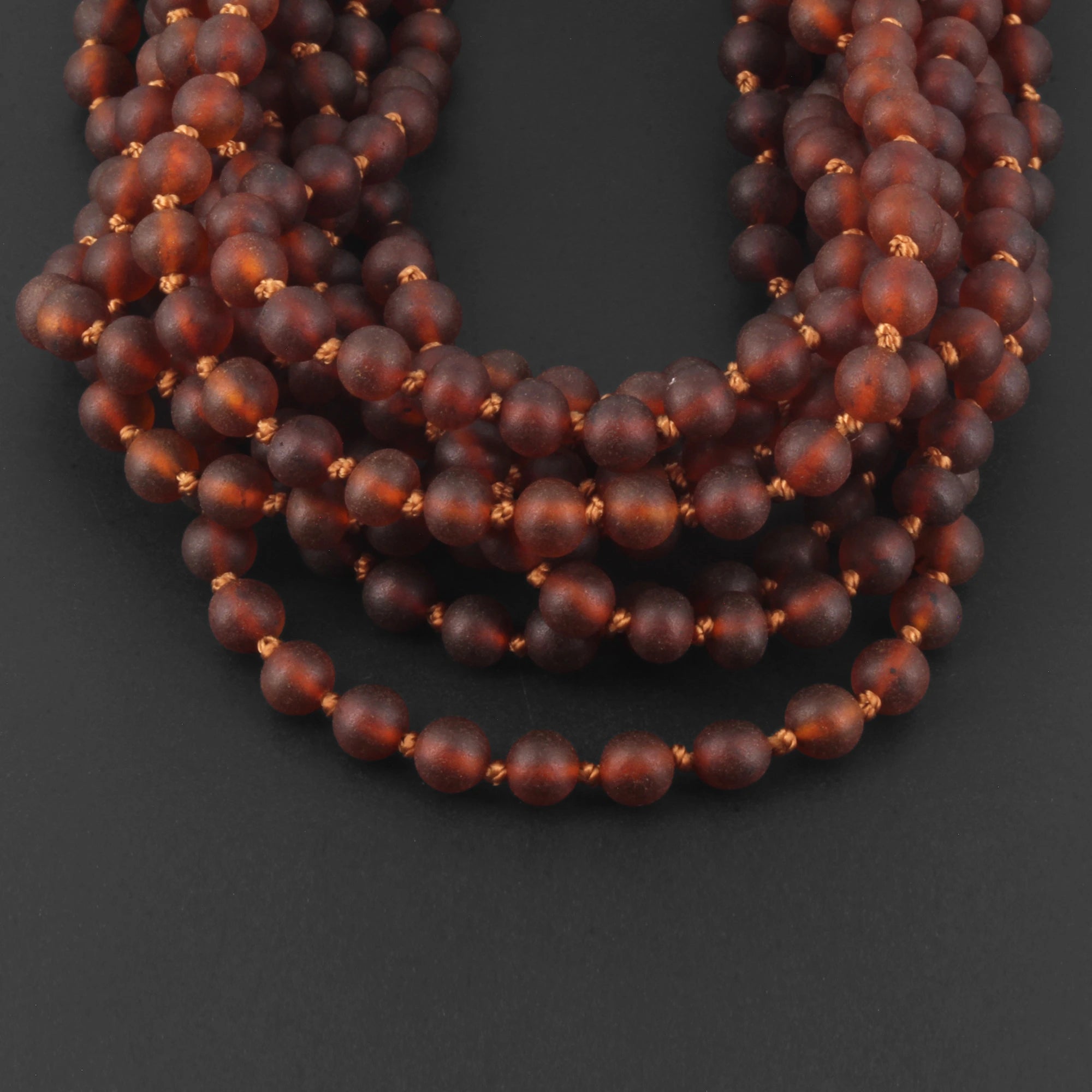 Baltic Amber Baby Teething Necklace Baroque Cognac Matte Finish - Wholesale Lot of 10pcs - 32cm / 12.6in - XB54CM