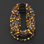 BALTIC AMBER JUNIOR NECKLACES WITH DEEP BLUE IMPERIAL JASPER LOT OF 10pcs. JN101