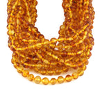 Baltic Amber Baby Teething Necklace Baroque Light Cognac Glossy Finish - Wholesale Lot of 10pcs - 32cm / 12.6in - XB54LC