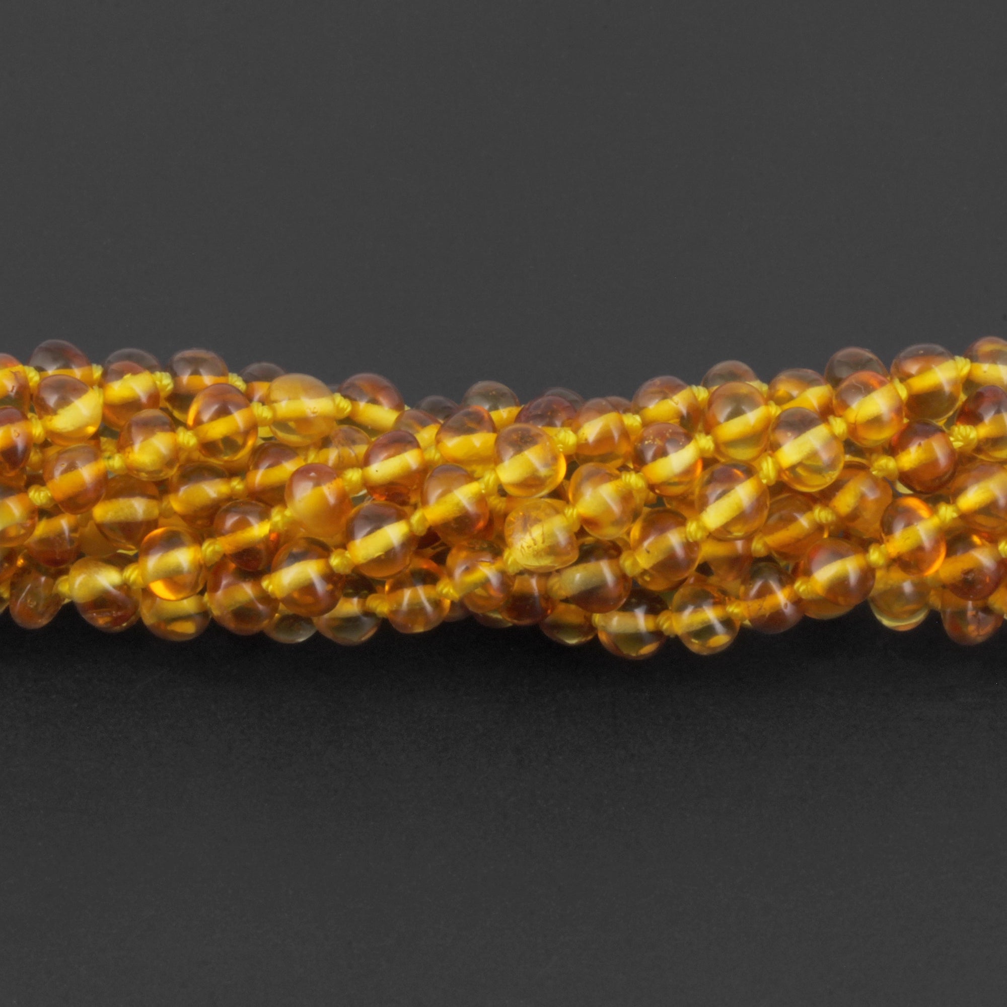 Baltic Amber Baby Teething Necklace Baroque Light Cognac Glossy Finish - Wholesale Lot of 10pcs - 32cm / 12.6in - XB54LC