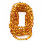 Baltic Amber Baby Teething Necklace Baroque Light Cognac Glossy Finish - Wholesale Lot of 10pcs - 32cm / 12.6in - XB54LC