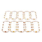 PEARL BABY NECKLACES WITH BALTIC AMBER LOT OF 10pcs. P2
