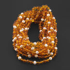 BALTIC AMBER BABY NECKLACES WITH FRESHWATER PEARL LOT OF 10pcs. P1