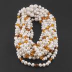 PEARL BABY NECKLACES WITH BALTIC AMBER LOT OF 10pcs. P2