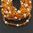 BALTIC AMBER BABY NECKLACES WITH FRESHWATER PEARL LOT OF 10pcs. P1