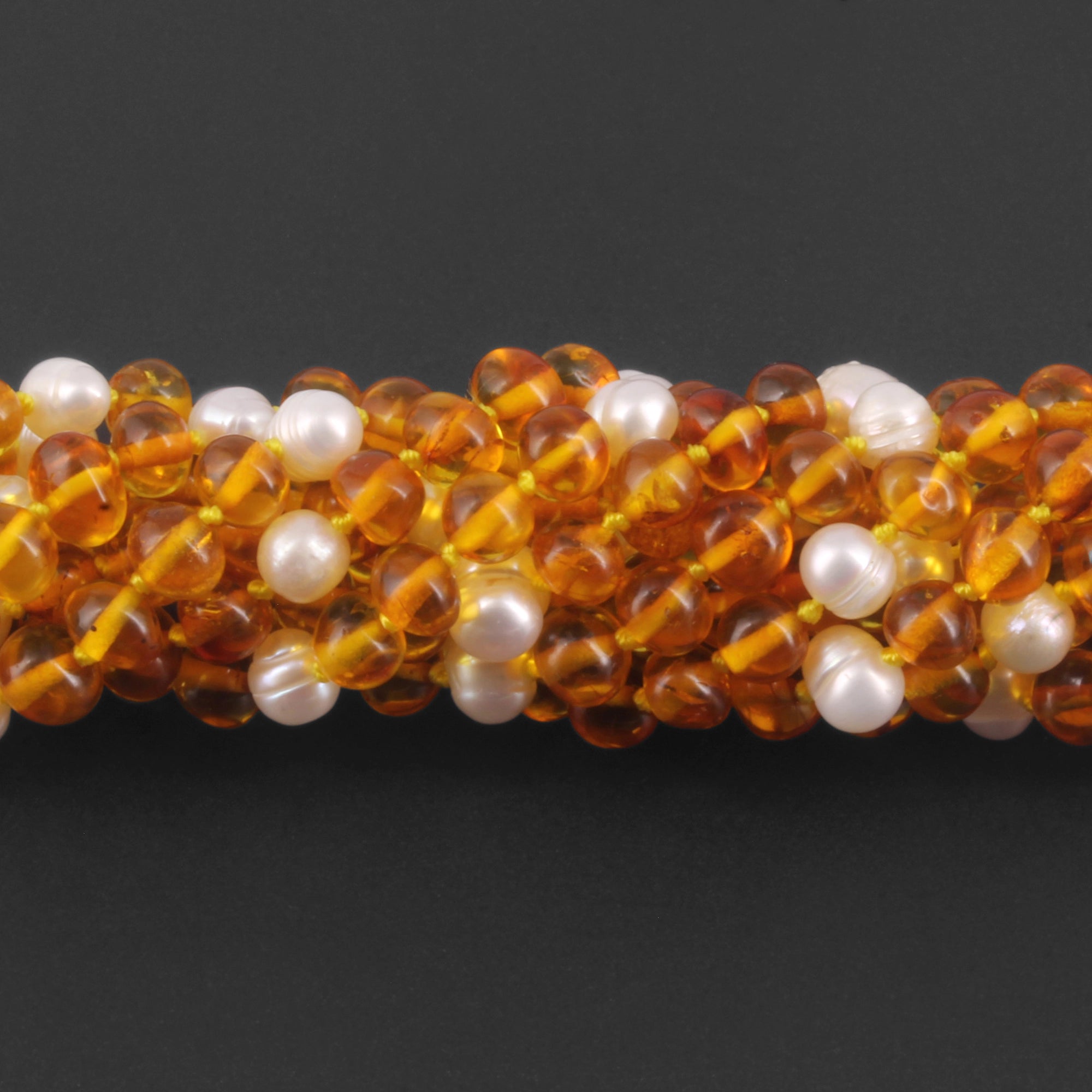 BALTIC AMBER BABY NECKLACES WITH FRESHWATER PEARL LOT OF 10pcs. P1