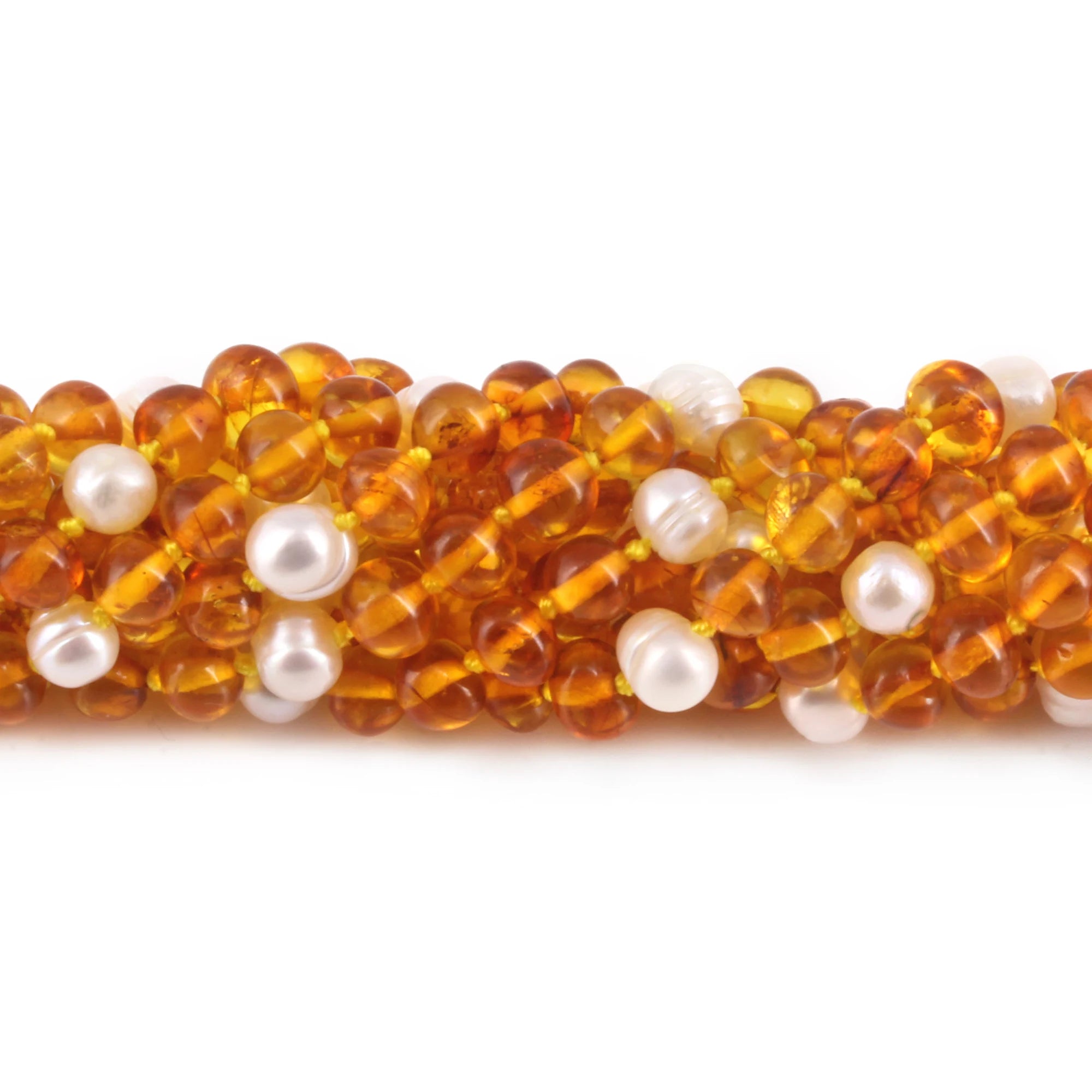 BALTIC AMBER BABY NECKLACES WITH FRESHWATER PEARL LOT OF 10pcs. P1