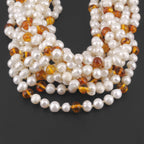 PEARL BABY NECKLACES WITH BALTIC AMBER LOT OF 10pcs. P2