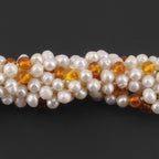 PEARL BABY NECKLACES WITH BALTIC AMBER LOT OF 10pcs. P2