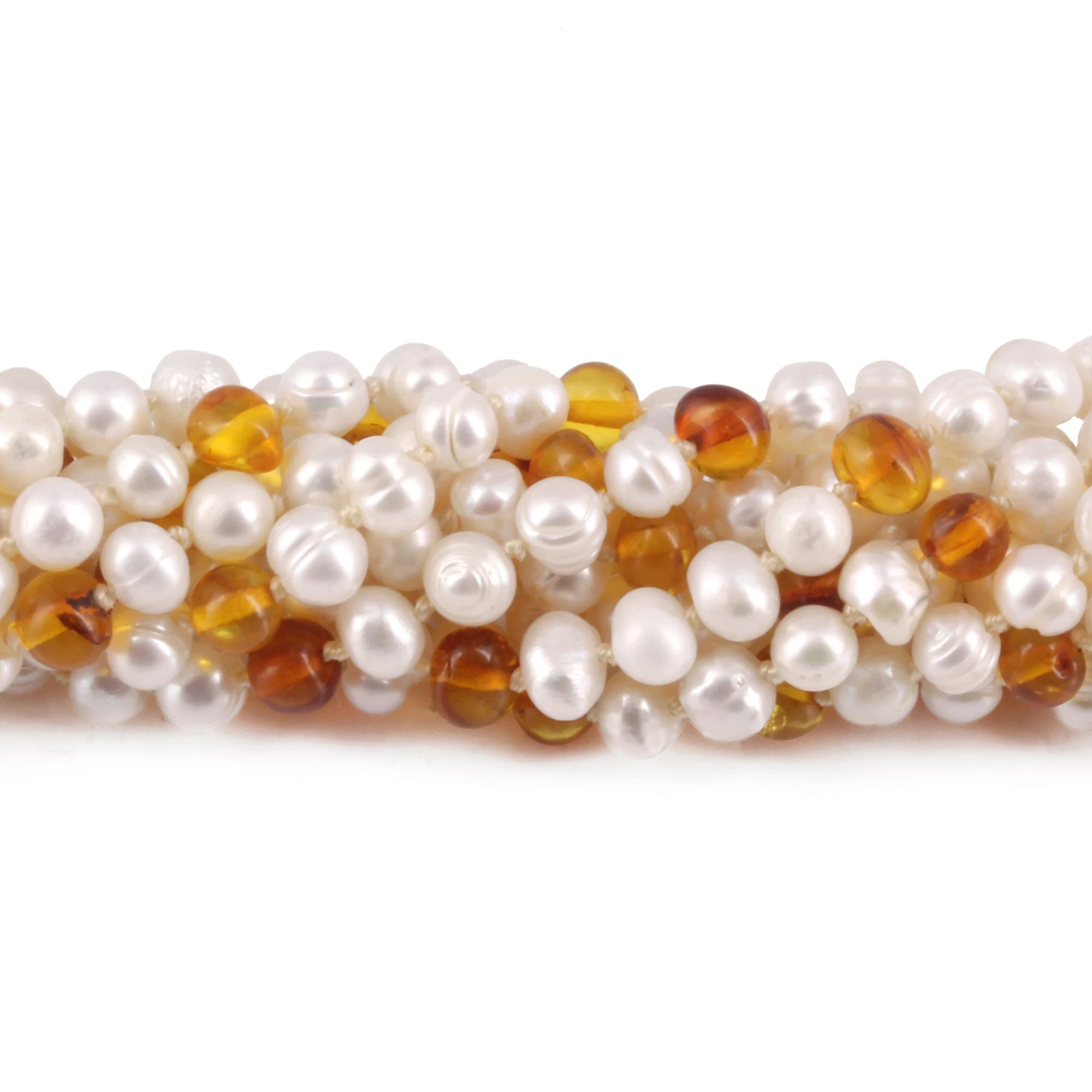 PEARL BABY NECKLACES WITH BALTIC AMBER LOT OF 10pcs. P2