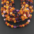 Baltic Amber Amethyst & Rose Quartz Baby Teething Necklace Baroque Multicolor Rough Finish - Wholesale Lot of 10pcs - 32cm / 12.6in - LE560