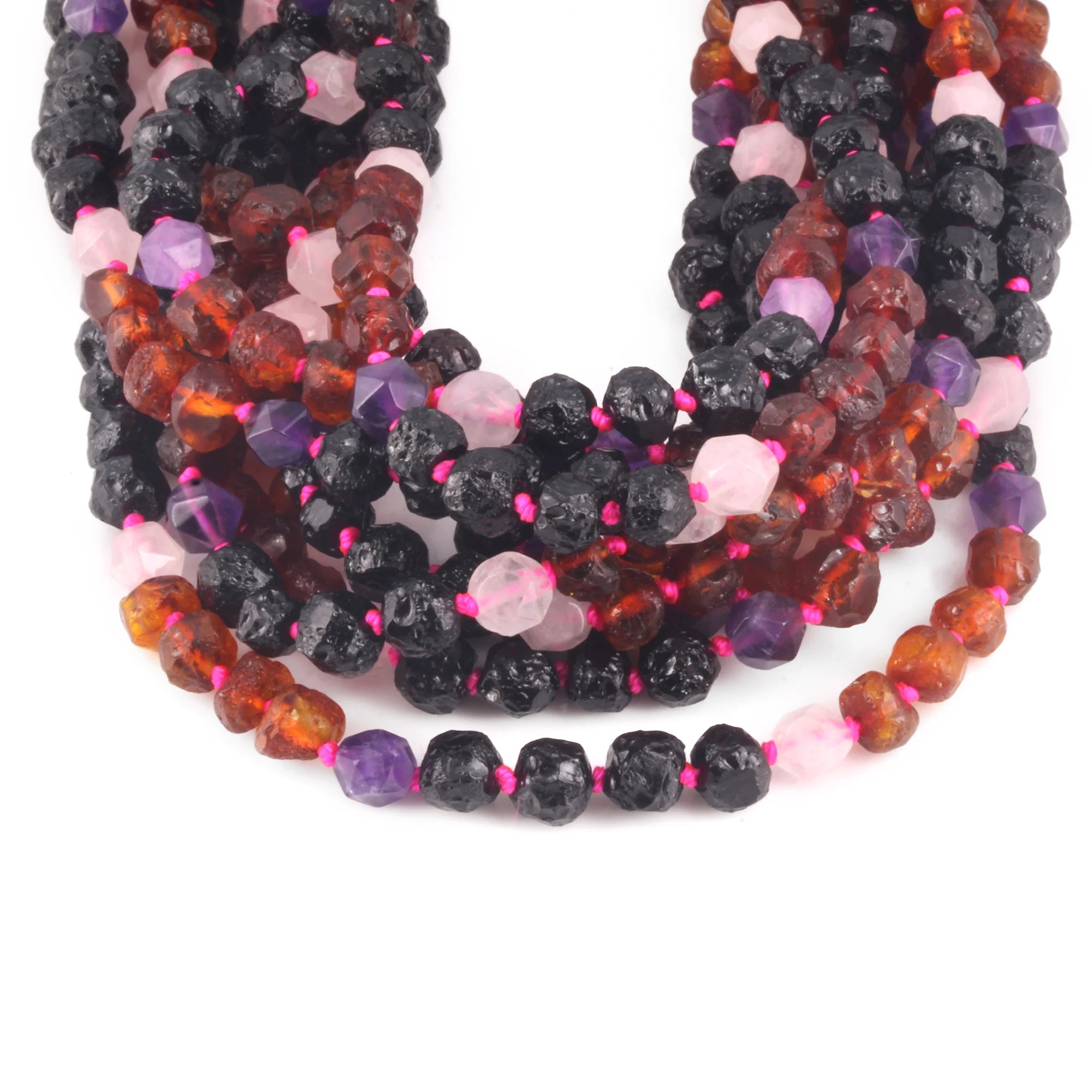 BALTIC AMBER BABY NECKLACES WITH AMETHYST & ROSE QUARTZ LOT OF 10pcs. LE561