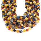 BALTIC AMBER BABY TEETHING NECKLACES WITH DEEP BLUE IMPERIAL JASPER LOT OF 10pcs. LE555