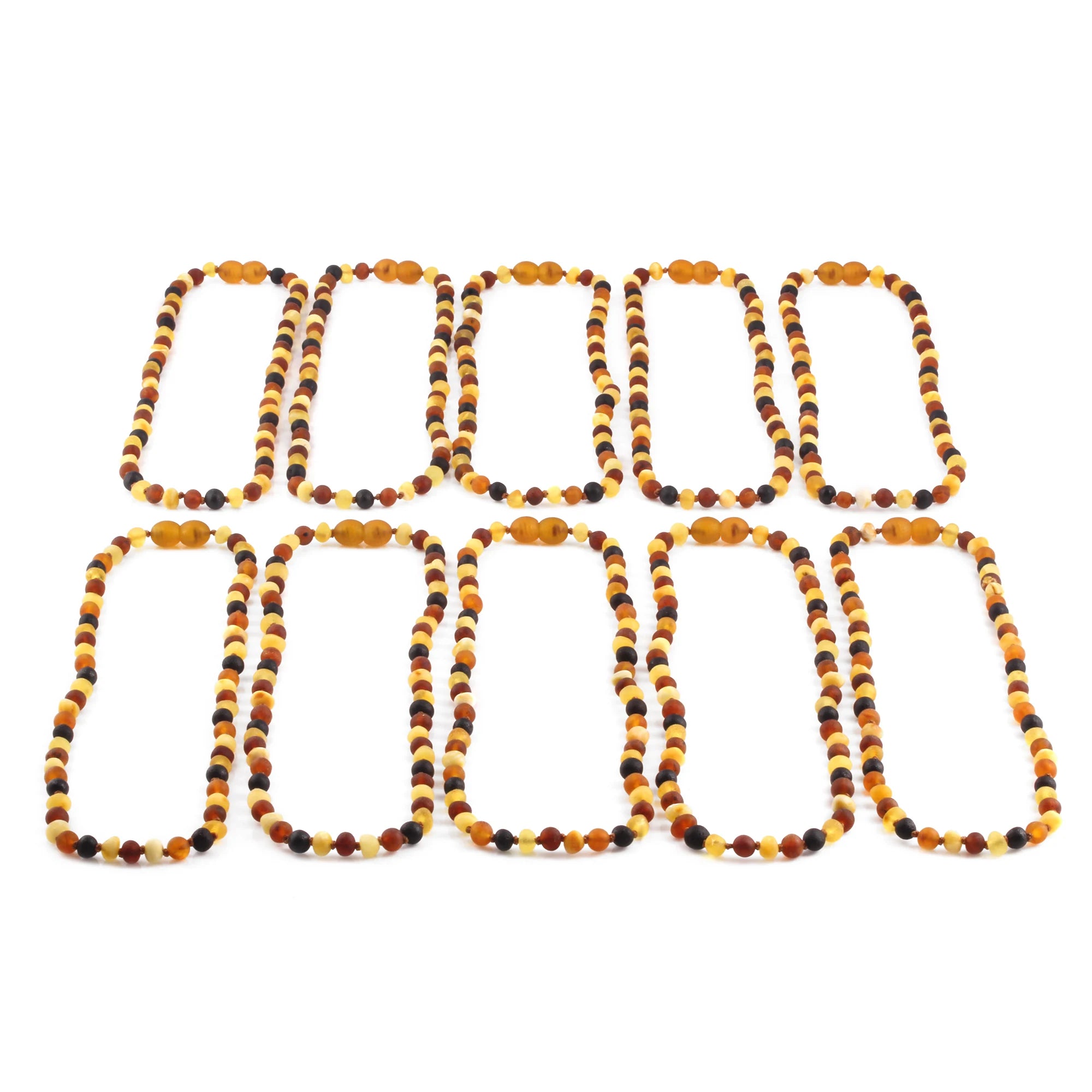 BALTIC AMBER JUNIOR NECKLACES LOT OF 10pcs - BAROQUE. XB54MM