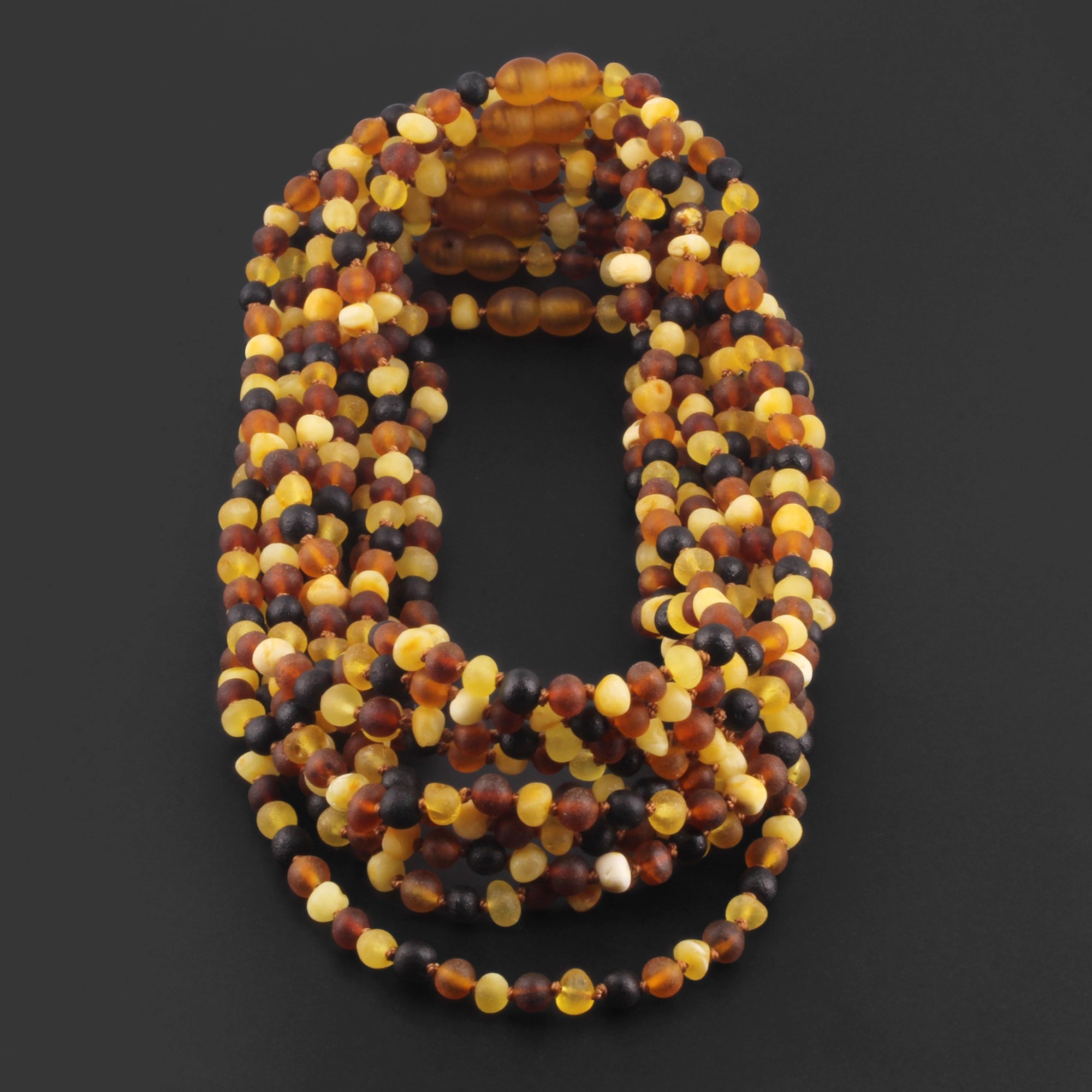 BALTIC AMBER JUNIOR NECKLACES LOT OF 10pcs - BAROQUE. XB54MM