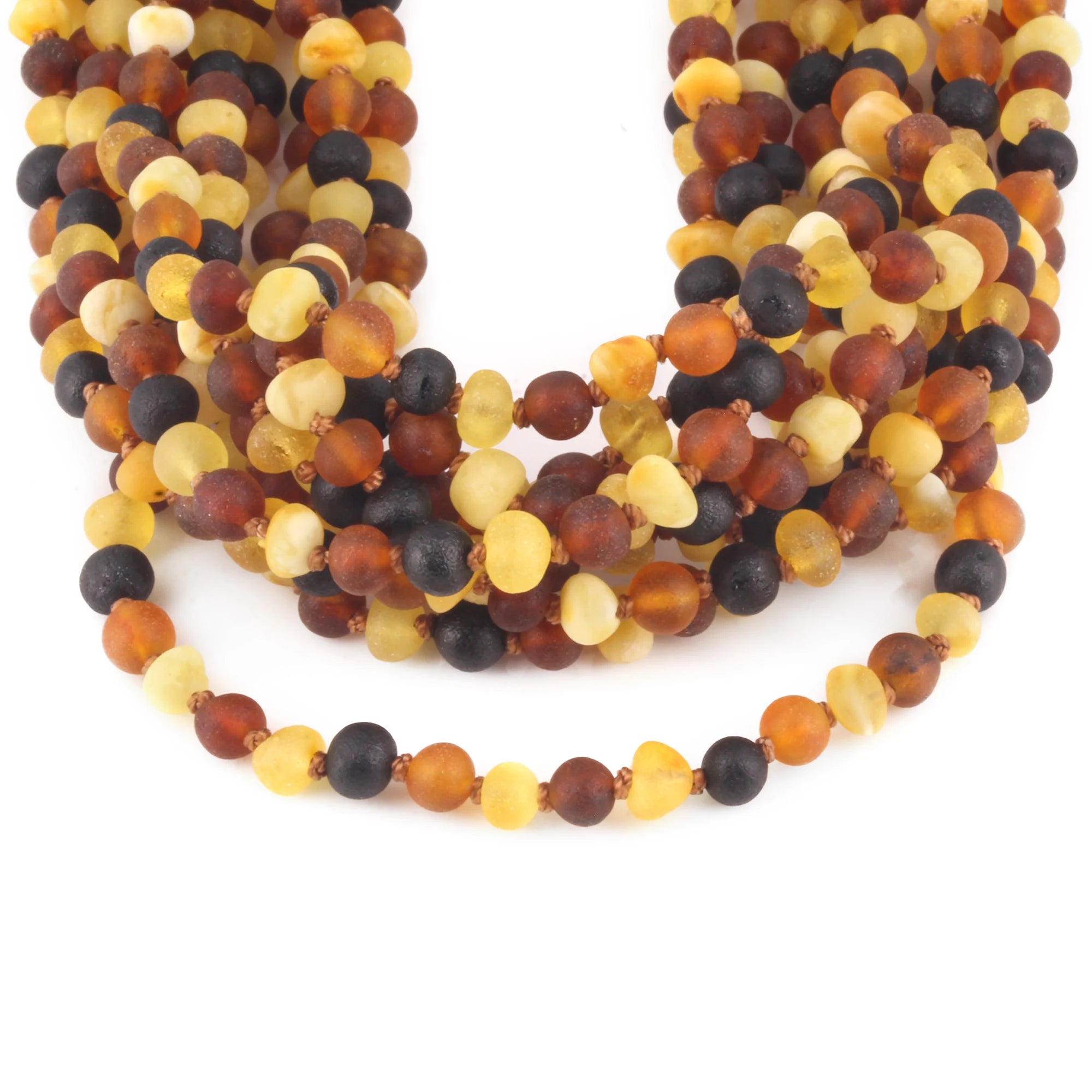 BALTIC AMBER JUNIOR NECKLACES LOT OF 10pcs - BAROQUE. XB54MM