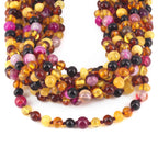 BALTIC AMBER JUNIOR NECKLACES WITH PINK LACE AGATE LOT OF 10pcs. JN97