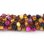 BALTIC AMBER JUNIOR NECKLACES WITH PINK LACE AGATE LOT OF 10pcs. JN97