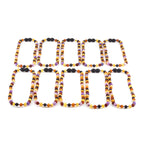 BALTIC AMBER BABY TEETHING NECKLACES WITH PURPLE FROST AGATE LOT OF 10pcs. LE488