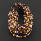 BALTIC AMBER BABY TEETHING NECKLACES WITH PURPLE FROST AGATE LOT OF 10pcs. LE488