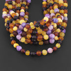 BALTIC AMBER BABY TEETHING NECKLACES WITH PURPLE FROST AGATE LOT OF 10pcs. LE488