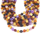 BALTIC AMBER BABY TEETHING NECKLACES WITH PURPLE FROST AGATE LOT OF 10pcs. LE488