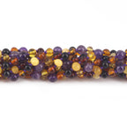 BALTIC AMBER JUNIOR NECKLACES WITH AMETHYST LOT OF 10pcs. JN83-B