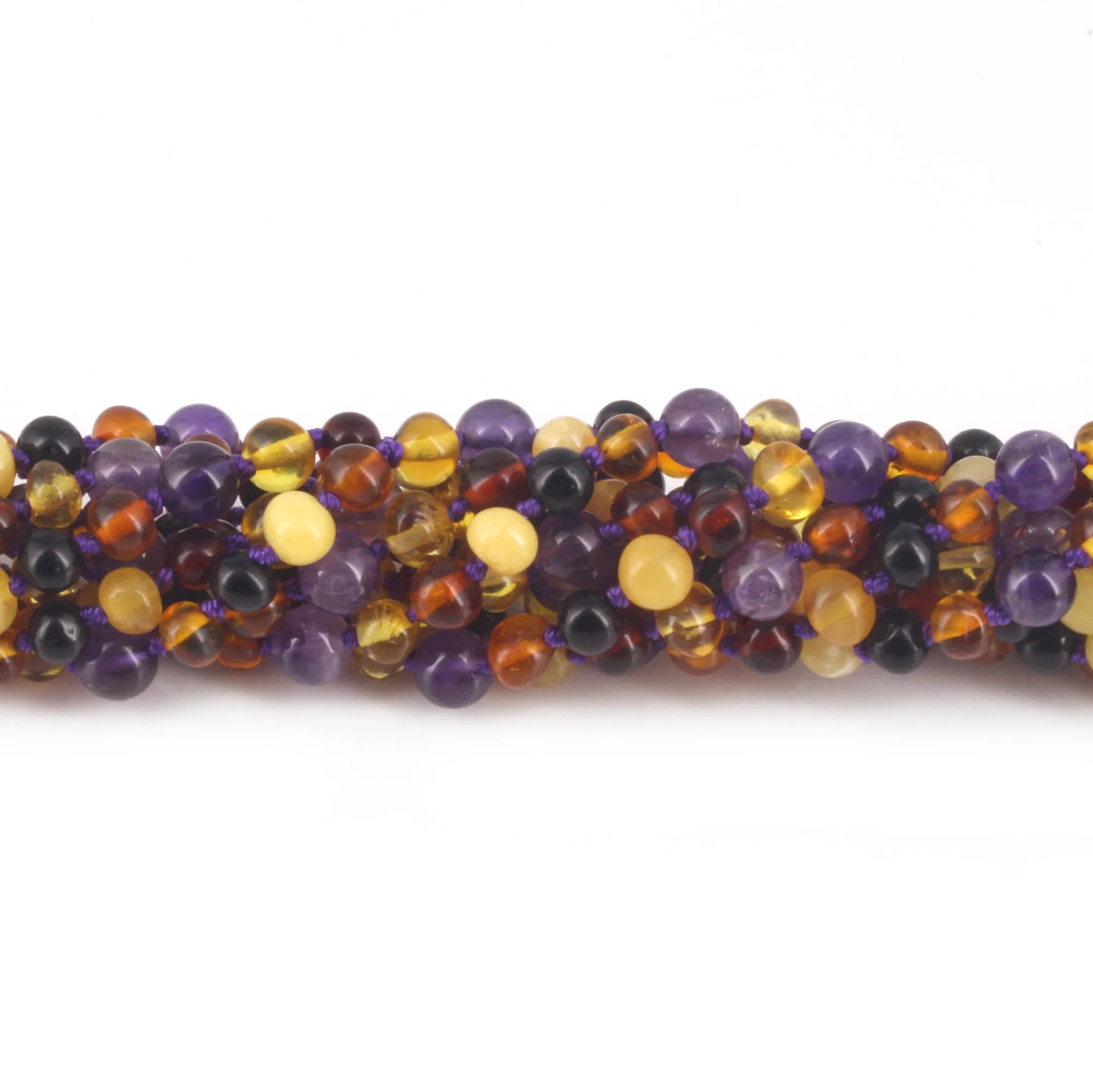 BALTIC AMBER JUNIOR NECKLACES WITH AMETHYST LOT OF 10pcs. JN83-B