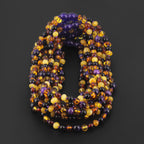 BALTIC AMBER BABY TEETHING NECKLACES WITH PURPLE TIGER EYE LOT OF 10pcs. LE554