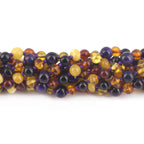 BALTIC AMBER BABY TEETHING NECKLACES WITH PURPLE TIGER EYE LOT OF 10pcs. LE554