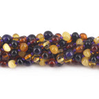 Baltic Amber & Purple Tiger Eye Junior Necklace Baroque Multicolor Glossy Finish - Wholesale Lot of 10pcs - 38cm / 15in - JN100