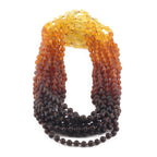 Baltic Amber Junior Necklace Baroque Rainbow Matte Finish - Wholesale Lot of 10pcs - 38cm / 15in - XB54R1M