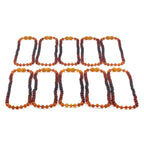 Baltic Amber Baby Teething Necklace Baroque Rainbow Matte Finish - Wholesale Lot of 10pcs - 32cm / 12.6in - XB55RB1M