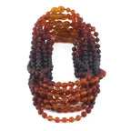 Baltic Amber Baby Teething Necklace Baroque Rainbow Matte Finish - Wholesale Lot of 10pcs - 32cm / 12.6in - XB55RB1M