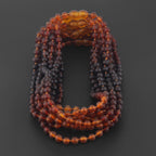 Baltic Amber Baby Teething Necklace Baroque Rainbow Matte Finish - Wholesale Lot of 10pcs - 32cm / 12.6in - XB55RB1M