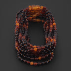 Baltic Amber Baby Teething Necklace Baroque Rainbow Matte Finish - Wholesale Lot of 10pcs - 32cm / 12.6in - XB55RB3M