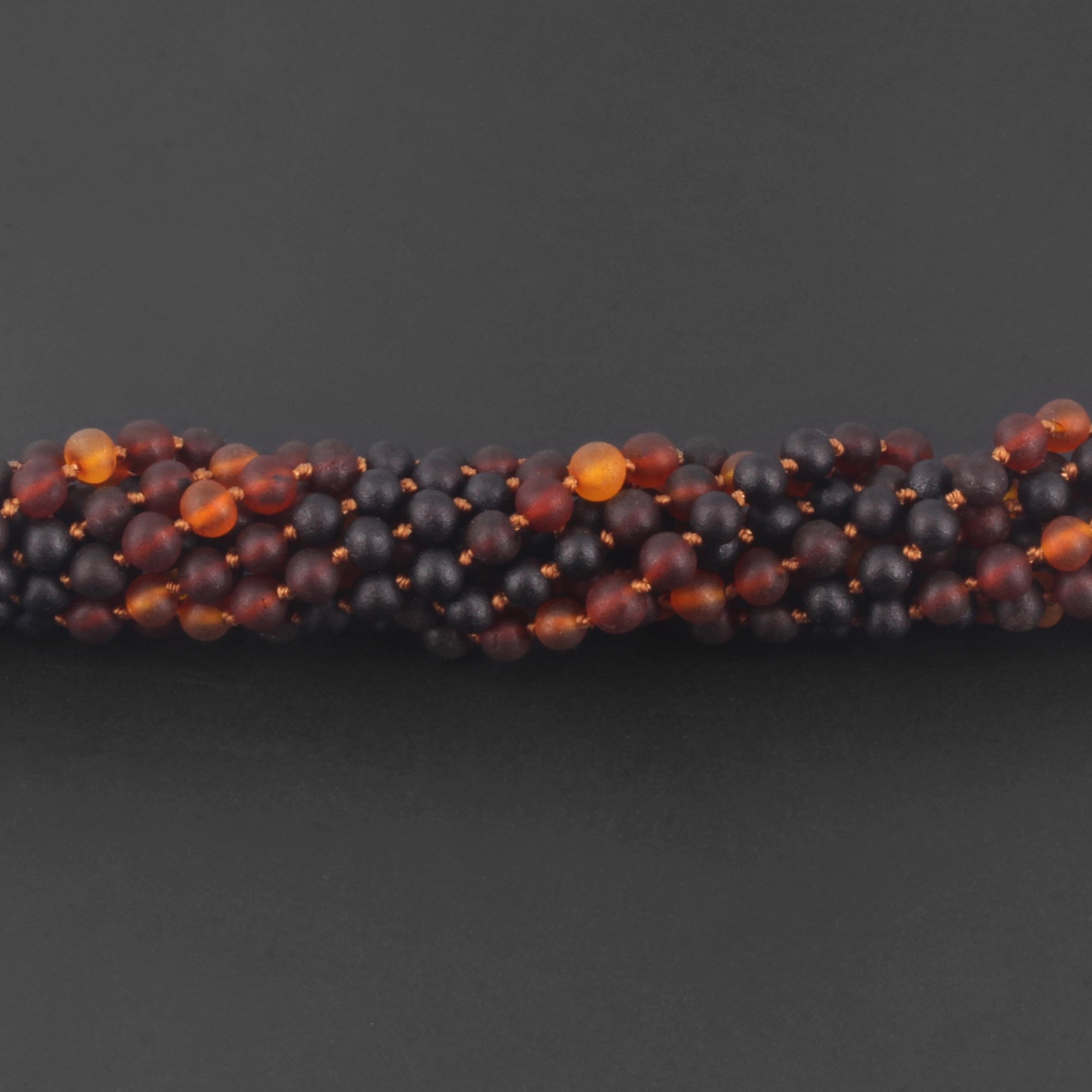 Baltic Amber Baby Teething Necklace Baroque Rainbow Matte Finish - Wholesale Lot of 10pcs - 32cm / 12.6in - XB55RB3M