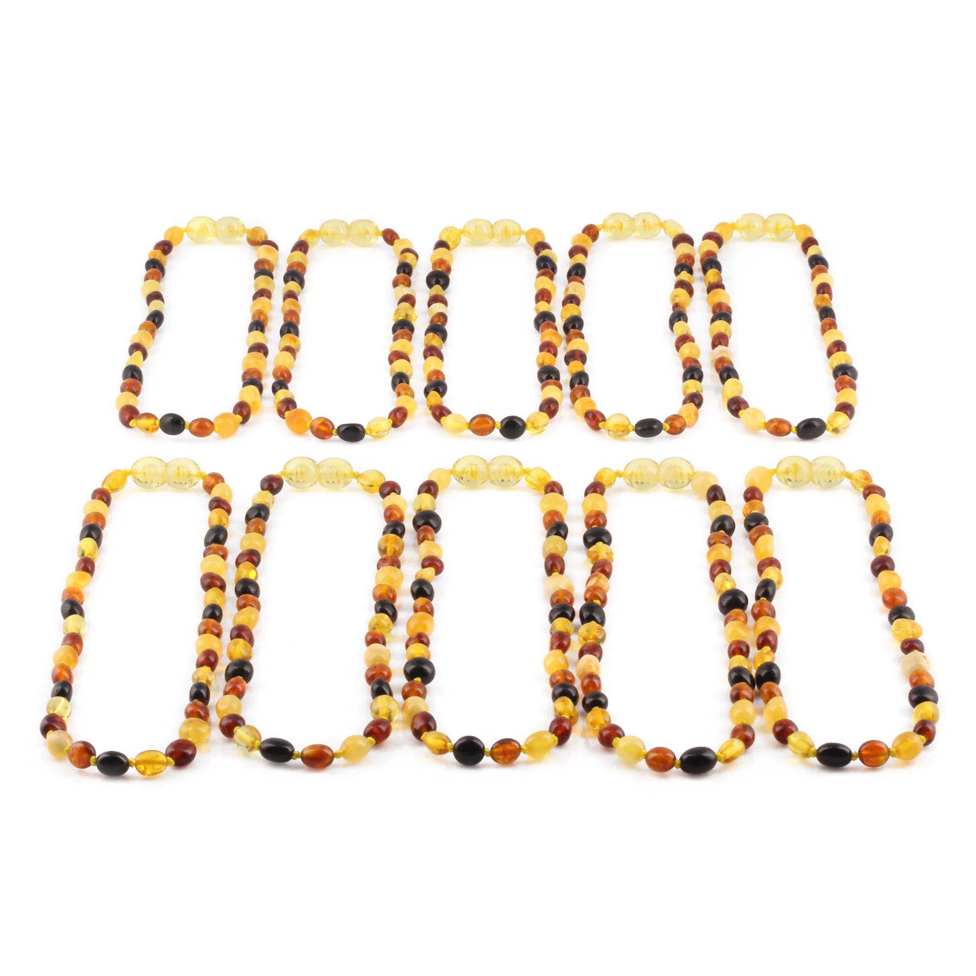 BALTIC AMBER BABY TEETHING NECKLACES LOT OF 10pcs - OLIVE. XO54M1