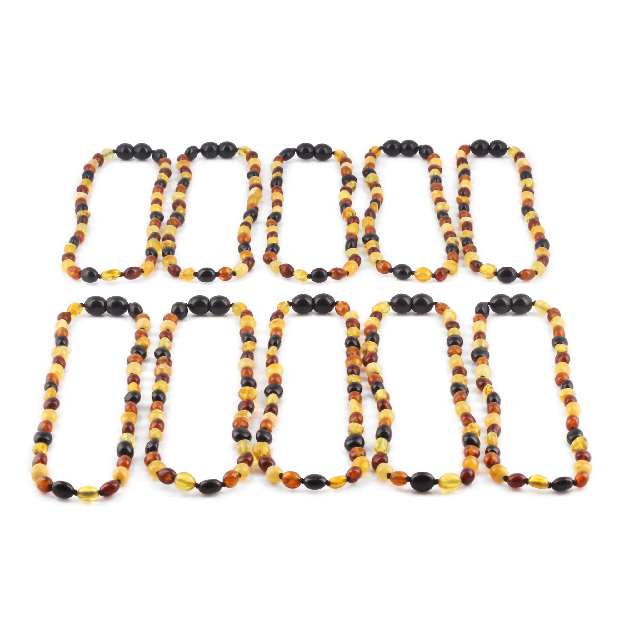 BALTIC AMBER BABY TEETHING NECKLACES LOT OF 10pcs - OLIVE. XO54M2