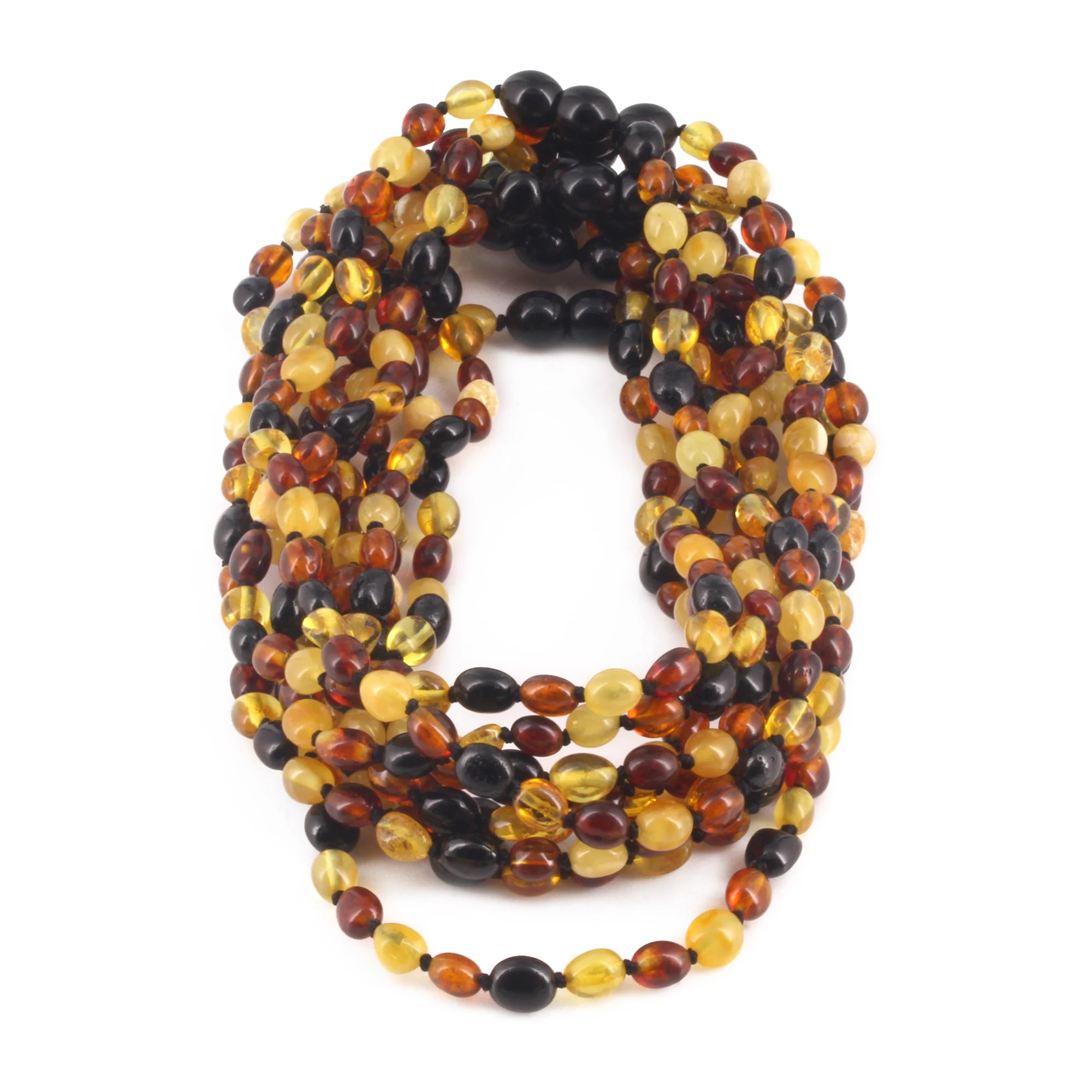 BALTIC AMBER BABY TEETHING NECKLACES LOT OF 10pcs - OLIVE. XO54M2